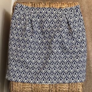 J. Crew Purple and Ivory Diamond-Pattern Mini Skirt
